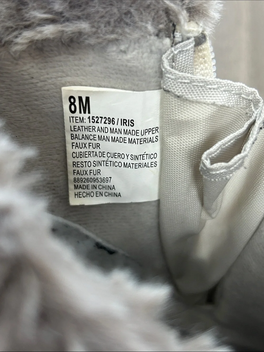 Khombu Light Beige Faux-Fur Suede Ankle Winter Boots Size 8
